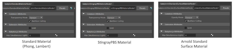 Maya babylon material attributes details