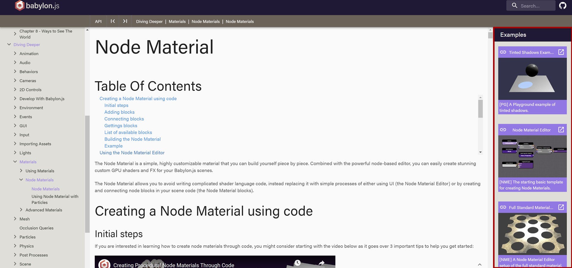 Examples Pane